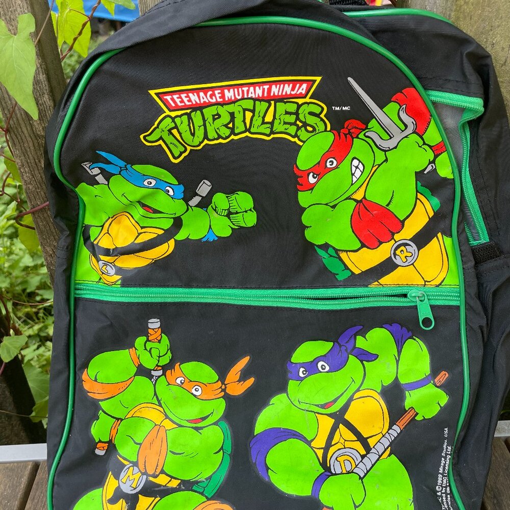 Vtg Teenage Mutant Ninja Turtles TMNT 1989 Backpack Mirage Studios